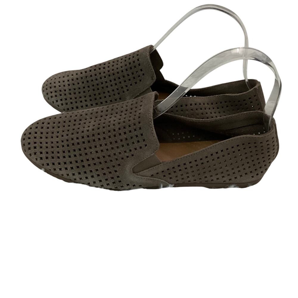 Lucky Brand Grey Suede Perforated Leather Loafers - Size 8.5‎ - NEW